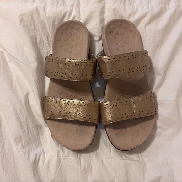 Vionic Randi Metallic Gold Slide Sandals - Picture 2 of 5